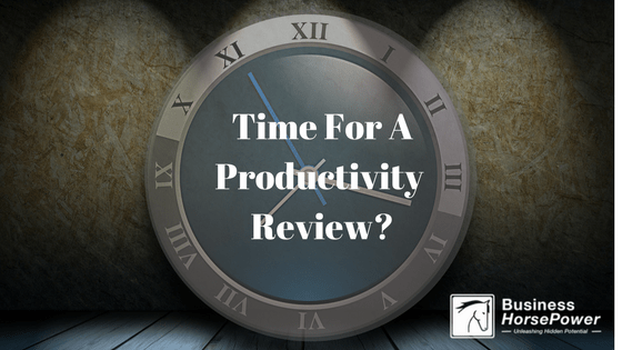 Clock showing time for a productivity review
