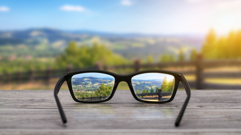 glasses showing different perspectives