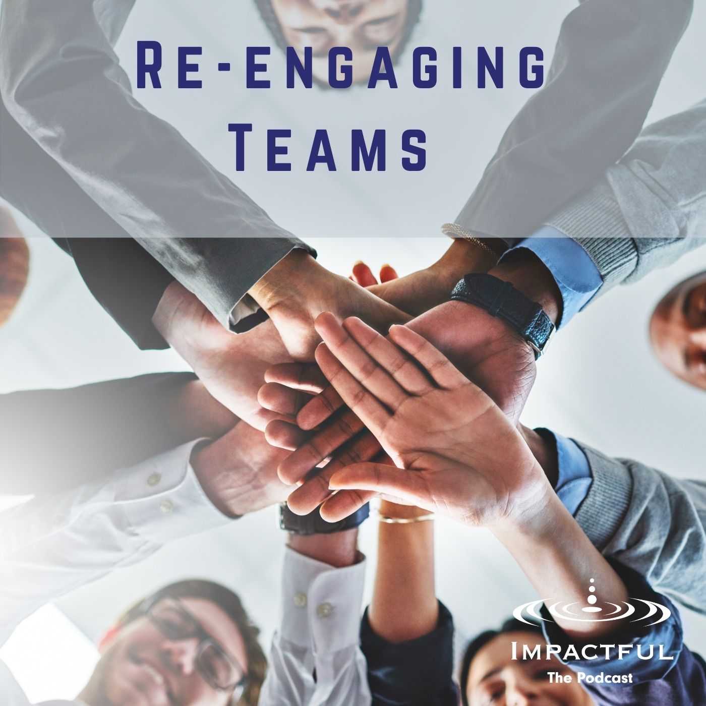 Group of people all crossing hands on top of each other