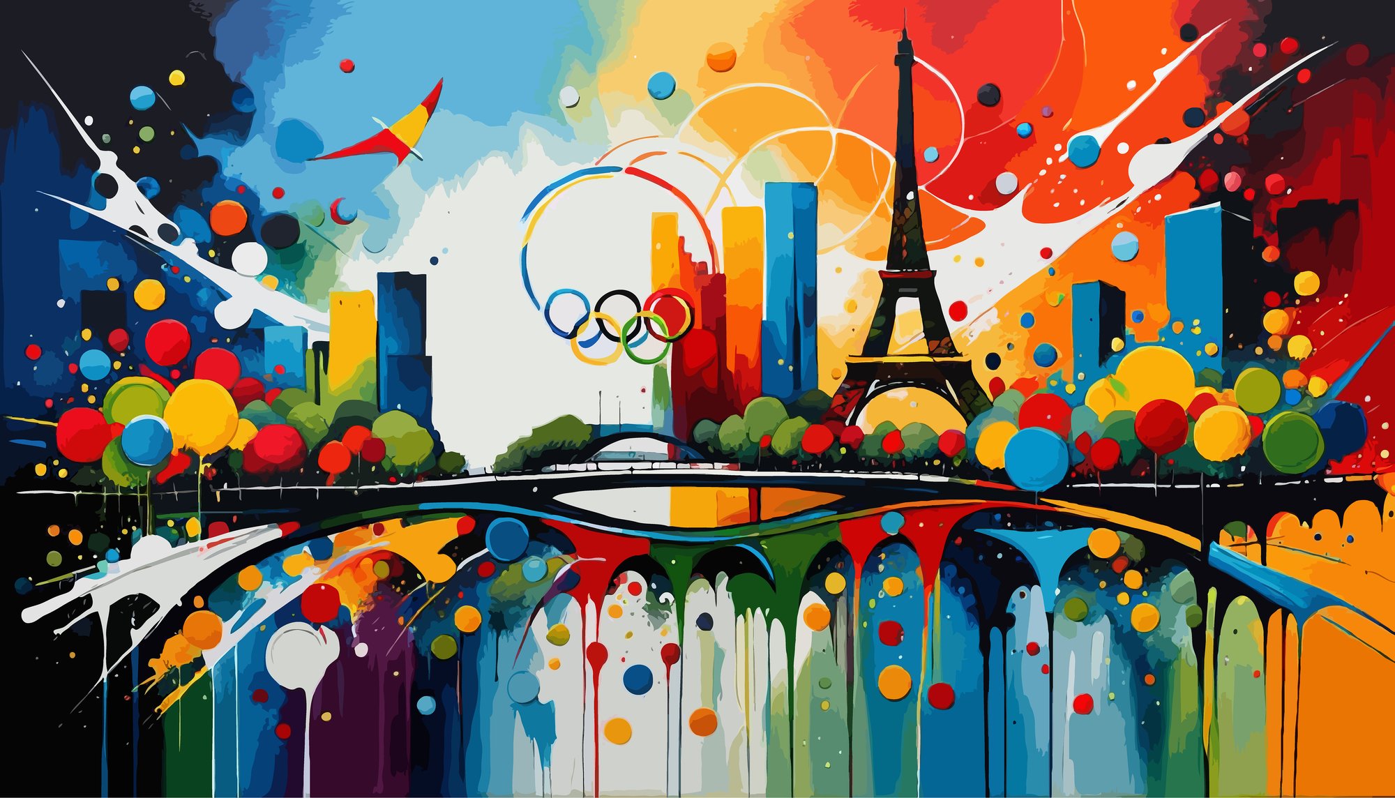 AI picture of Paris and the Olympic rings