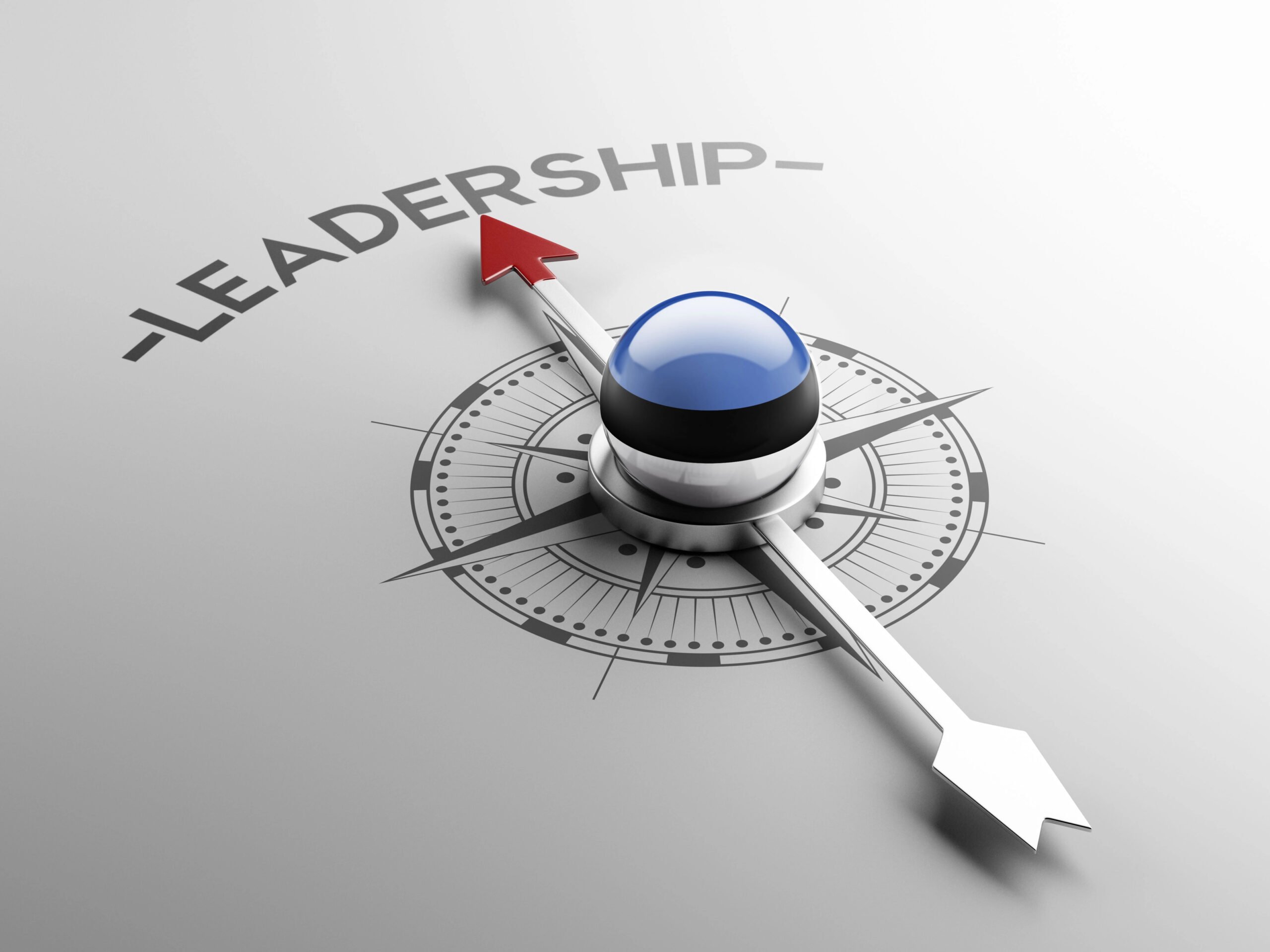 Compass pointing to the word leadership