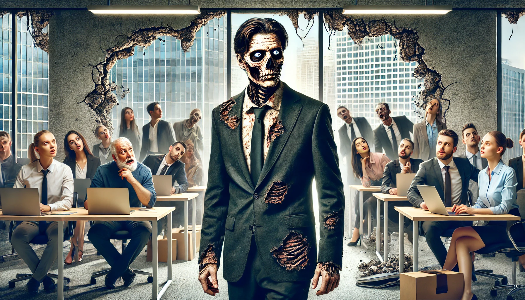 Image of a Zombie Leader in a Classroom