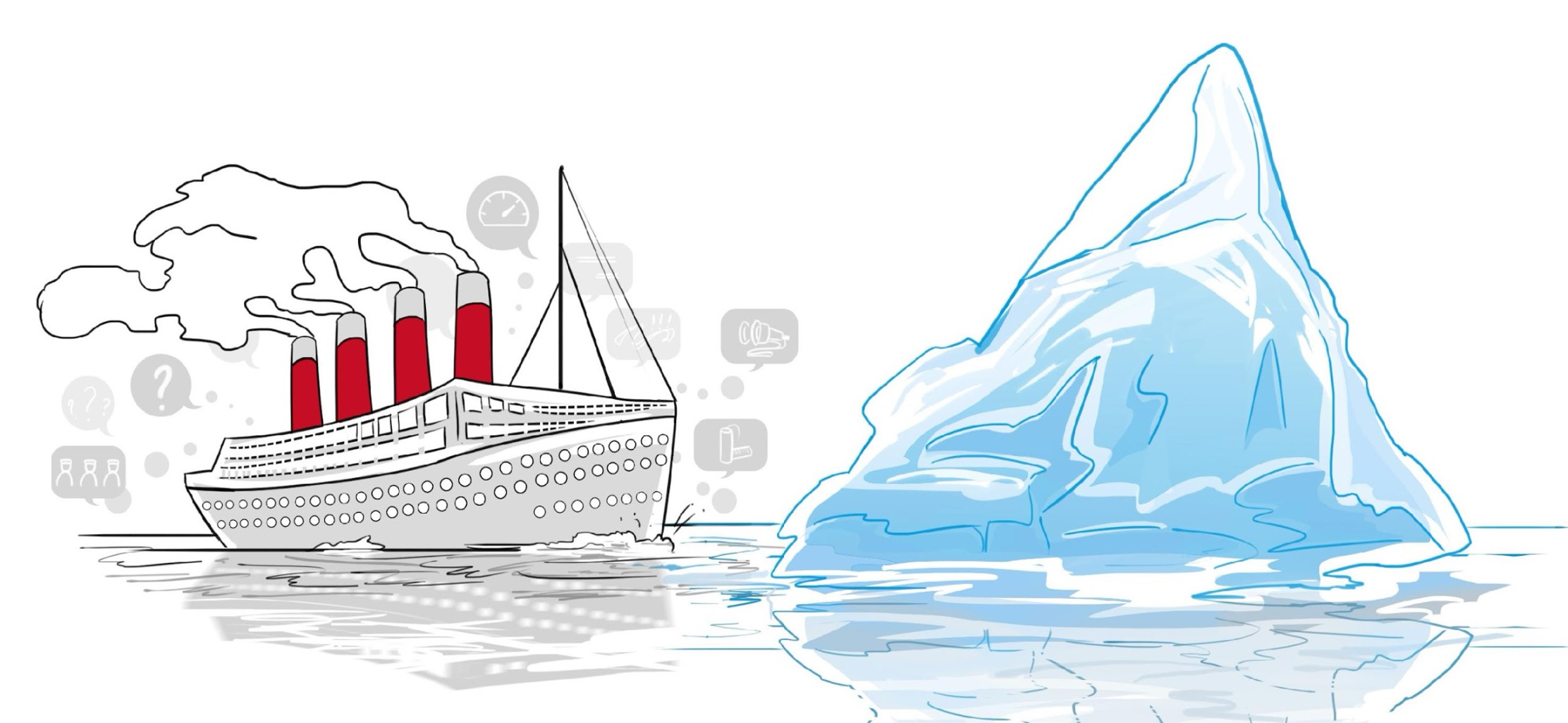 Titanic Ship and an Iceberg